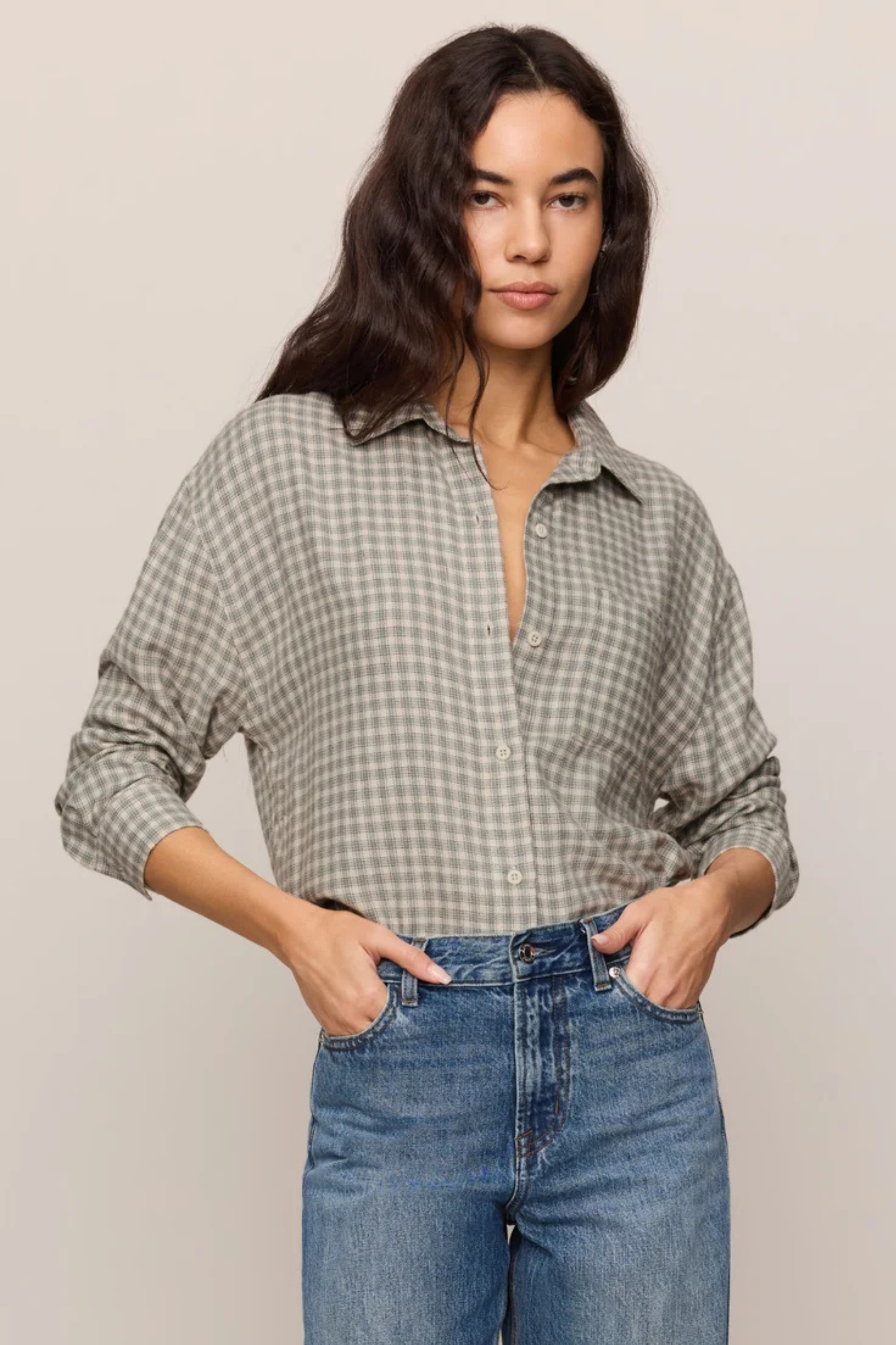 River Plaid Button Up-Long Sleeves-Vixen Collection, Day Spa and Women's Boutique Located in Seattle, Washington