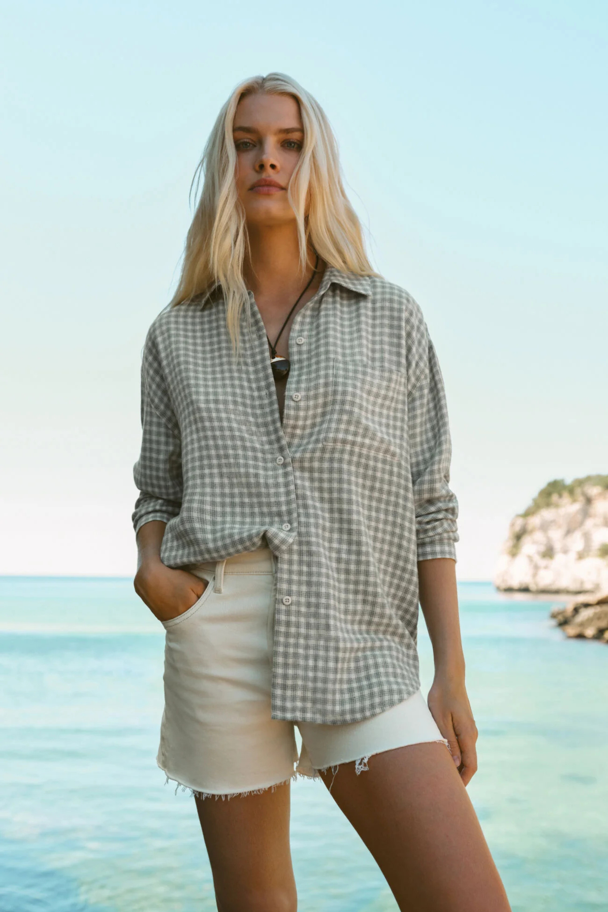 River Plaid Button Up-Long Sleeves-Vixen Collection, Day Spa and Women's Boutique Located in Seattle, Washington