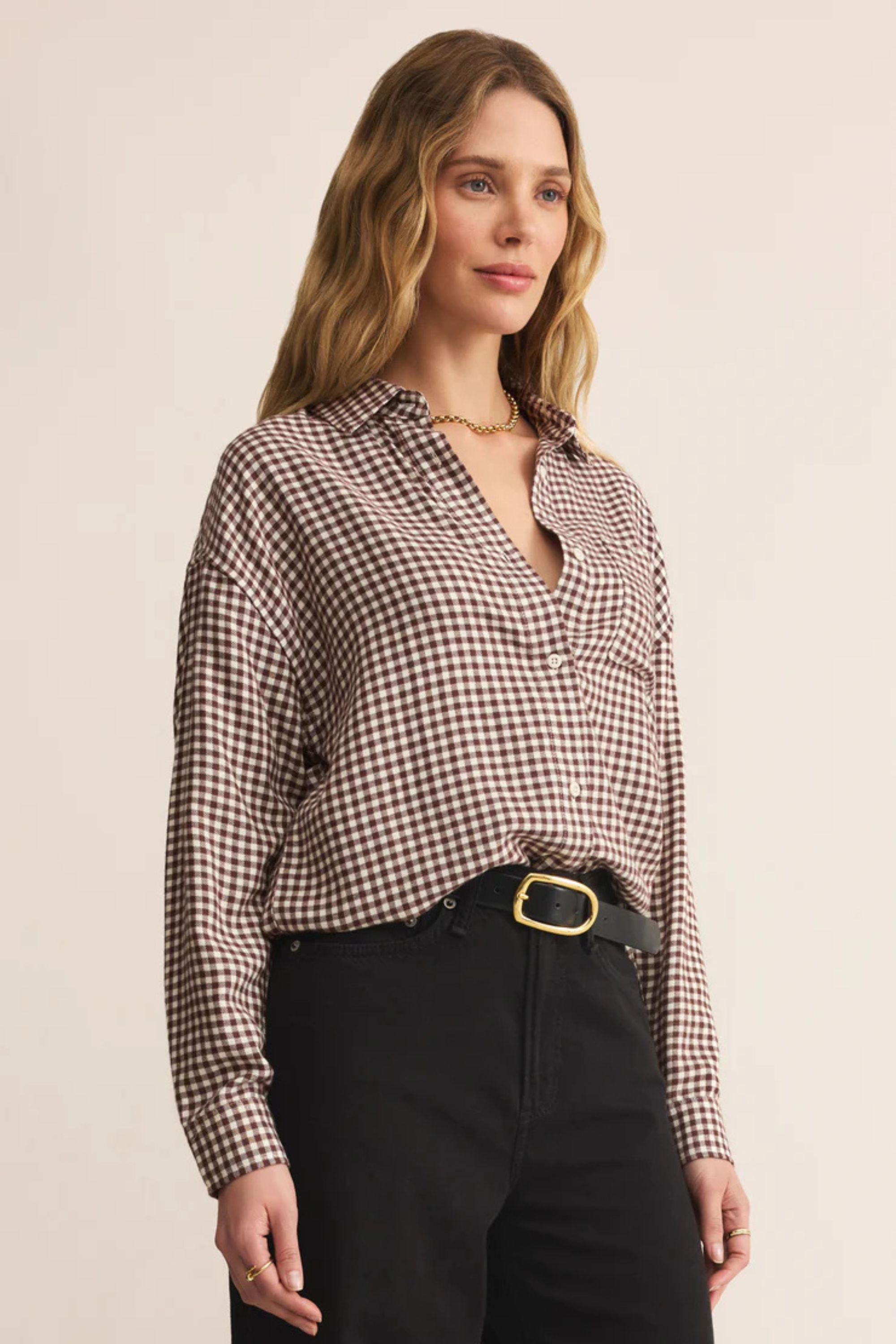 River Plaid Button Up-Long Sleeves-Vixen Collection, Day Spa and Women's Boutique Located in Seattle, Washington