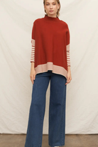 Rust Love Cape Sweater-Sweaters-Vixen Collection, Day Spa and Women's Boutique Located in Seattle, Washington