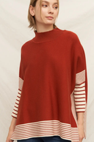 Rust Love Cape Sweater-Sweaters-Vixen Collection, Day Spa and Women's Boutique Located in Seattle, Washington