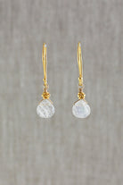 Tiny Gold Earrings, Moonstone Gold-Earrings-Vixen Collection, Day Spa and Women's Boutique Located in Seattle, Washington