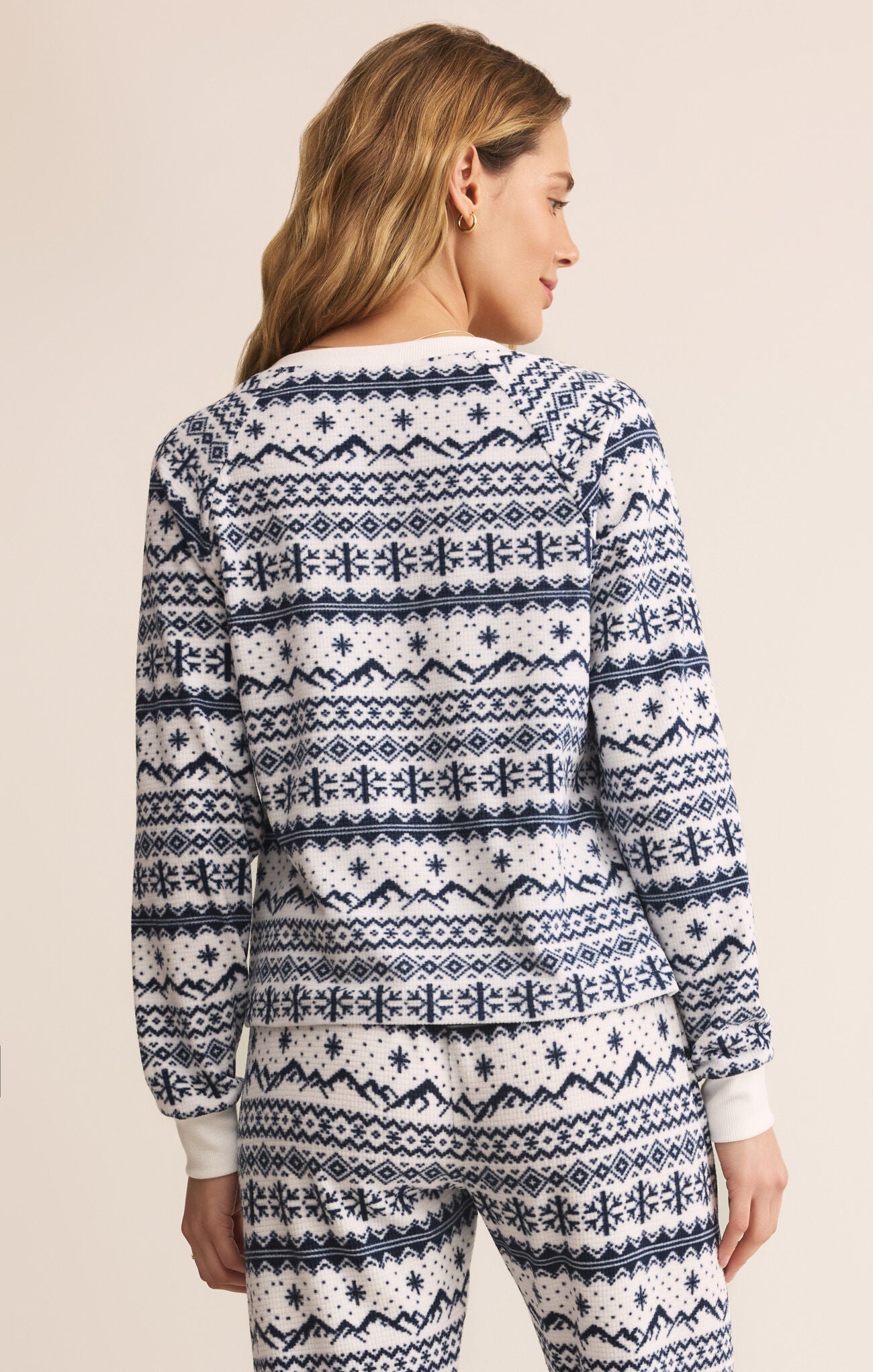 Slopes Fair Isle Long Sleeve Top-Loungewear Tops-Vixen Collection, Day Spa and Women's Boutique Located in Seattle, Washington