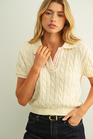 Salty Prep Polo Top-Tops-Vixen Collection, Day Spa and Women's Boutique Located in Seattle, Washington
