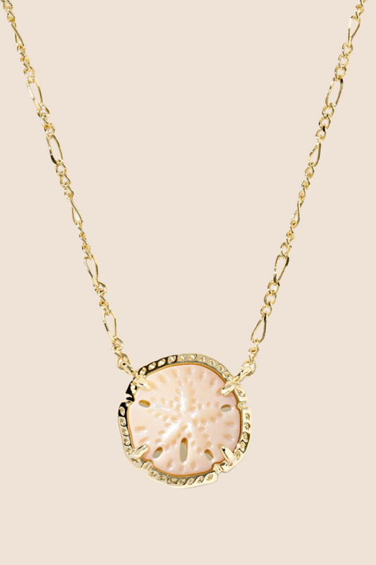 Sand Dollar Short Pendant Necklace-Necklaces-Vixen Collection, Day Spa and Women's Boutique Located in Seattle, Washington