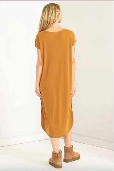 Slouchy Chic Midi, Pale Brown-Dresses-Vixen Collection, Day Spa and Women's Boutique Located in Seattle, Washington