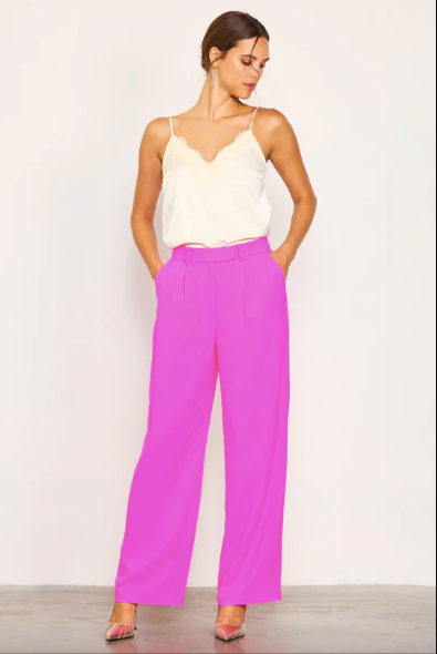 Pampered Pink Pintuck Trouser-Pants-Vixen Collection, Day Spa and Women's Boutique Located in Seattle, Washington