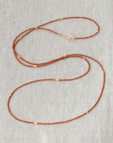 42" Hessonite Gold Necklace-Necklaces-Vixen Collection, Day Spa and Women's Boutique Located in Seattle, Washington