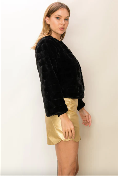 For The Night Faux Fur Jacket-Jackets-Vixen Collection, Day Spa and Women's Boutique Located in Seattle, Washington