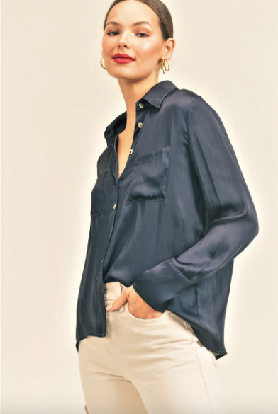 Piper Button Down Blouse-Long Sleeves-Vixen Collection, Day Spa and Women's Boutique Located in Seattle, Washington