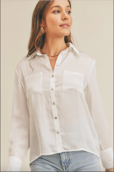 Piper Button Down Blouse-Long Sleeves-Vixen Collection, Day Spa and Women's Boutique Located in Seattle, Washington