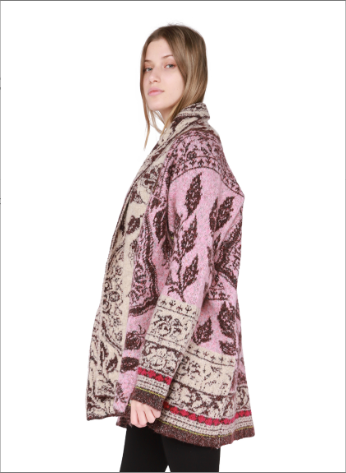 Bouquet Jacquard Cardigan-Cardigans-Vixen Collection, Day Spa and Women's Boutique Located in Seattle, Washington
