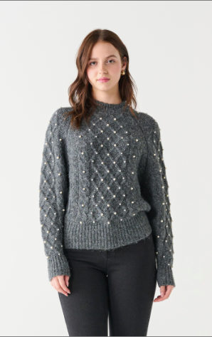 Pearl Girl Cable Knit Sweater-Sweaters-Vixen Collection, Day Spa and Women's Boutique Located in Seattle, Washington