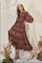 Antique Rosewood Button Dress-Dresses-Vixen Collection, Day Spa and Women's Boutique Located in Seattle, Washington