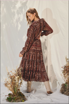 Antique Rosewood Button Dress-Dresses-Vixen Collection, Day Spa and Women's Boutique Located in Seattle, Washington