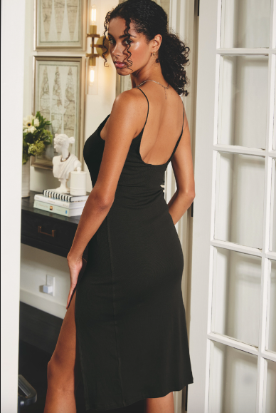 Minimalist Ribbed Midi Dress-Dresses-Vixen Collection, Day Spa and Women's Boutique Located in Seattle, Washington