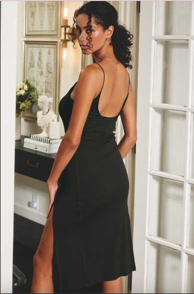 Minimalist Ribbed Midi Dress-Dresses-Vixen Collection, Day Spa and Women's Boutique Located in Seattle, Washington