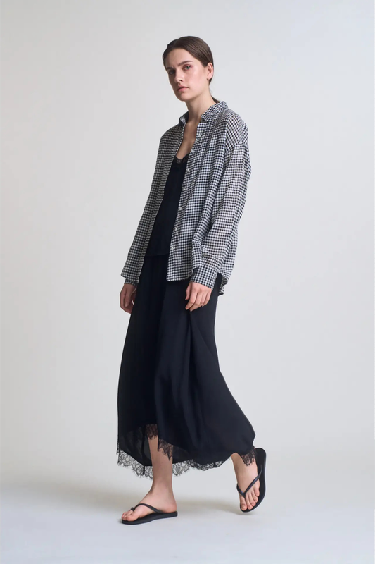 Sea Mist Check Button Up-Long Sleeves-Vixen Collection, Day Spa and Women's Boutique Located in Seattle, Washington