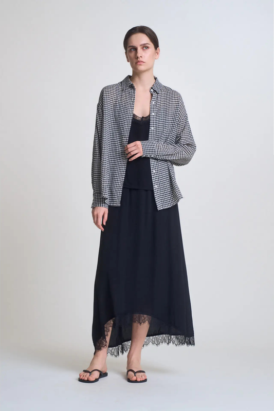 Sea Mist Check Button Up-Long Sleeves-Vixen Collection, Day Spa and Women's Boutique Located in Seattle, Washington