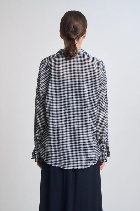 Sea Mist Check Button Up-Long Sleeves-Vixen Collection, Day Spa and Women's Boutique Located in Seattle, Washington