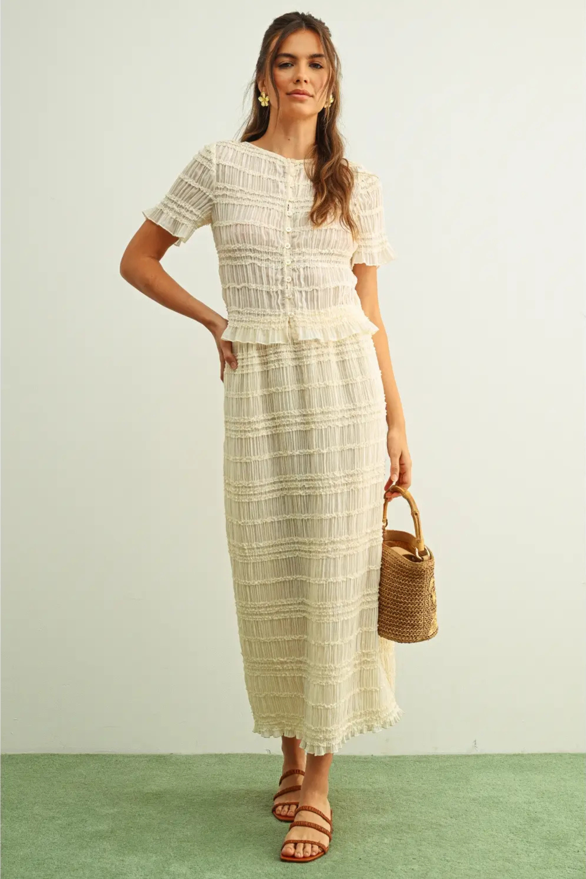 Seabreeze Midi Skirt-Skirts-Vixen Collection, Day Spa and Women's Boutique Located in Seattle, Washington