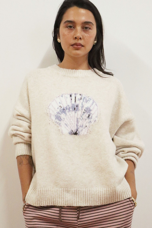 Seashells on the Shore Sweater-Sweaters-Vixen Collection, Day Spa and Women's Boutique Located in Seattle, Washington