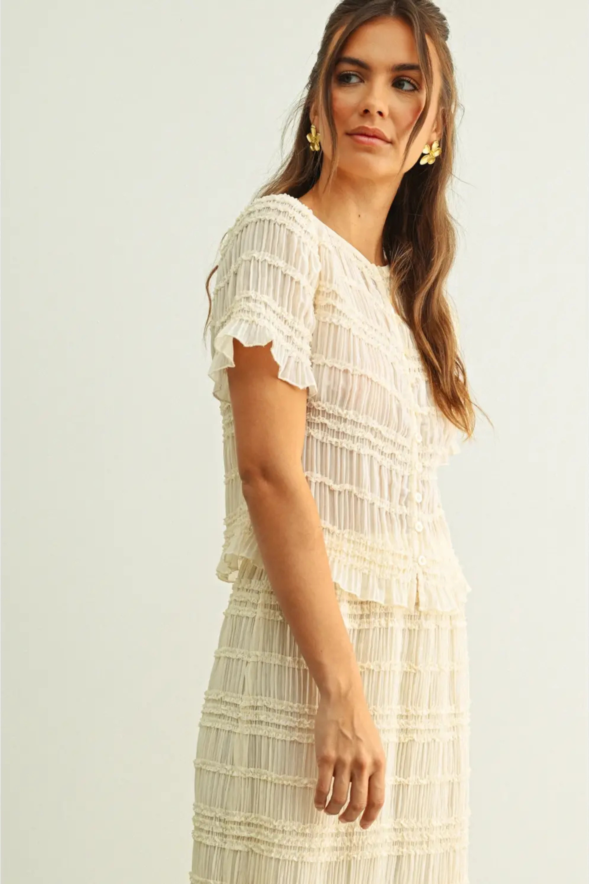 Seaside Chiffon Top-Tops-Vixen Collection, Day Spa and Women's Boutique Located in Seattle, Washington