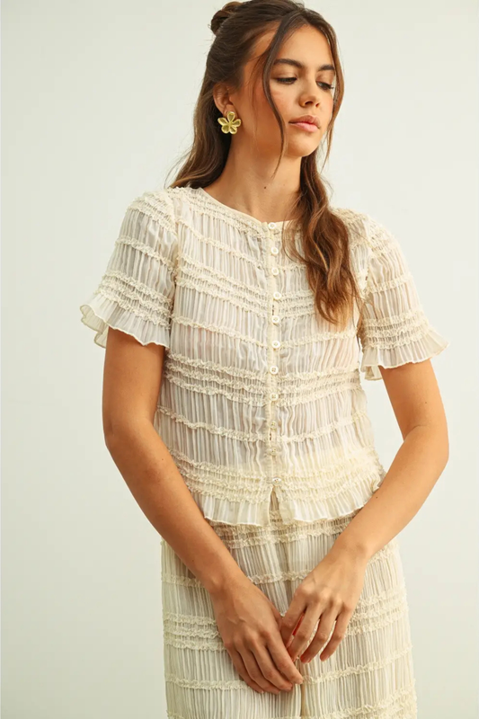 Seaside Chiffon Top-Tops-Vixen Collection, Day Spa and Women's Boutique Located in Seattle, Washington