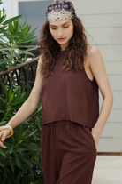 Sloane Linen Top-Tank Tops-Vixen Collection, Day Spa and Women's Boutique Located in Seattle, Washington