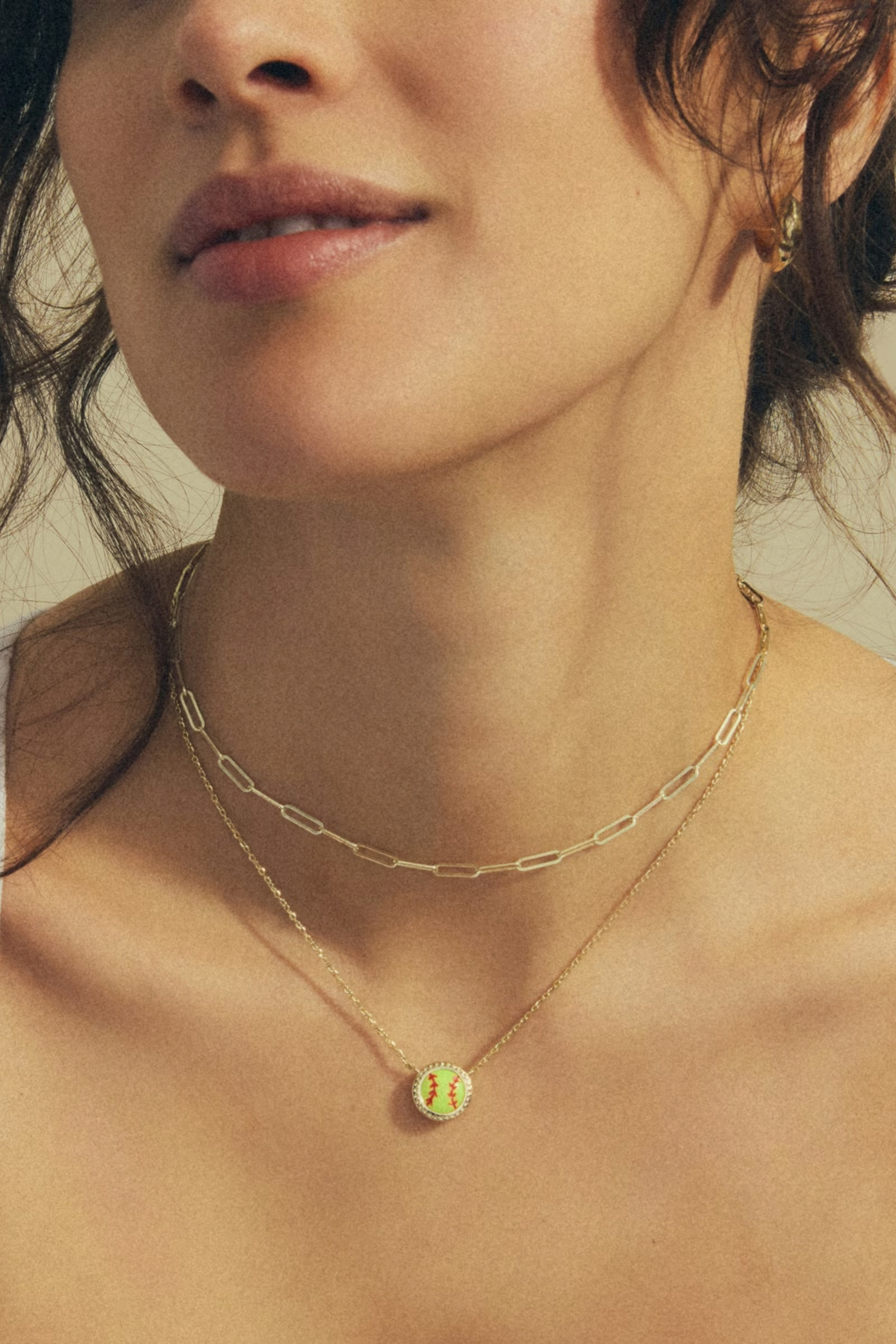 Softball Short Pendant Necklace-Necklaces-Vixen Collection, Day Spa and Women's Boutique Located in Seattle, Washington