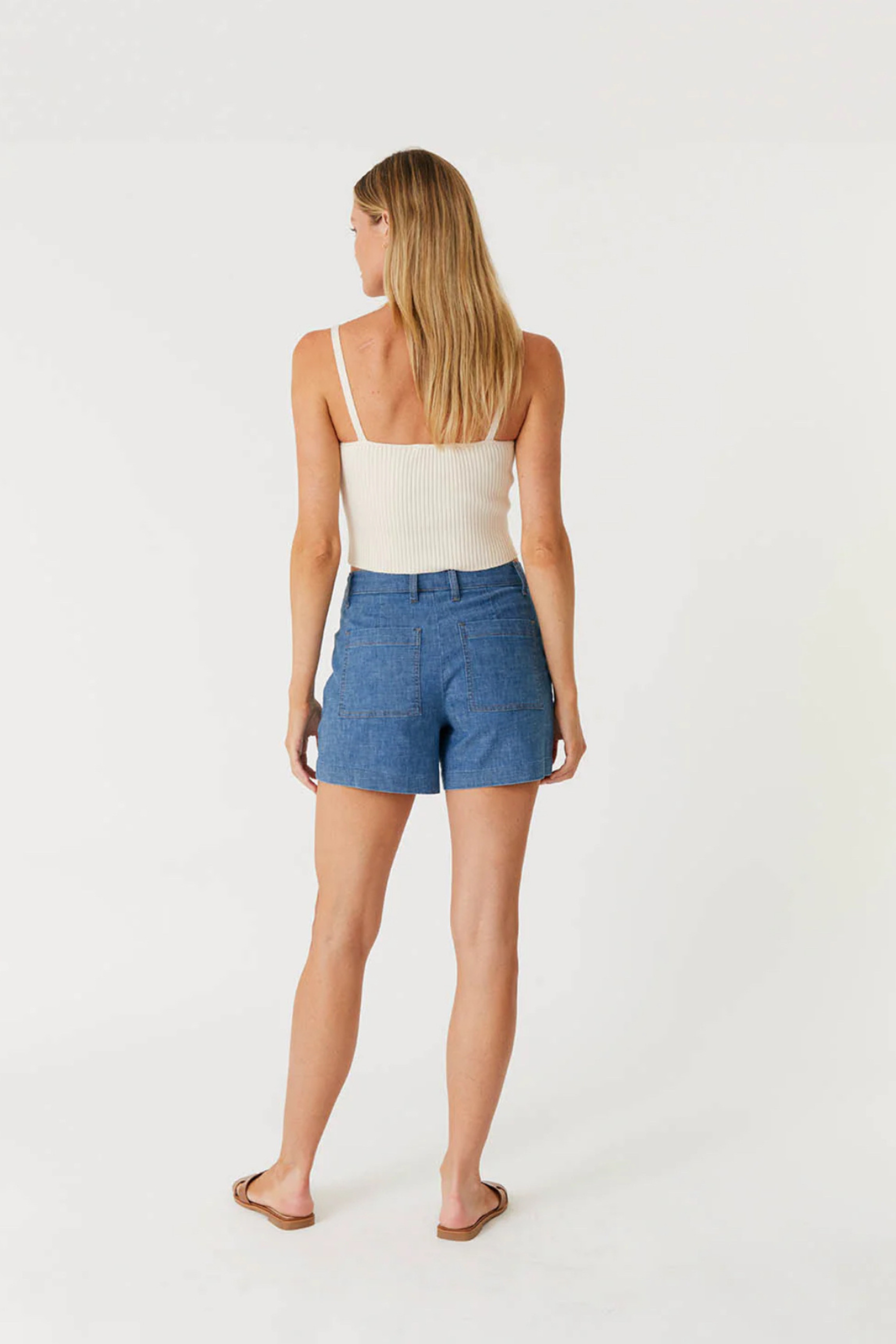 Sophia Exposed Button Shorts-Shorts-Vixen Collection, Day Spa and Women's Boutique Located in Seattle, Washington