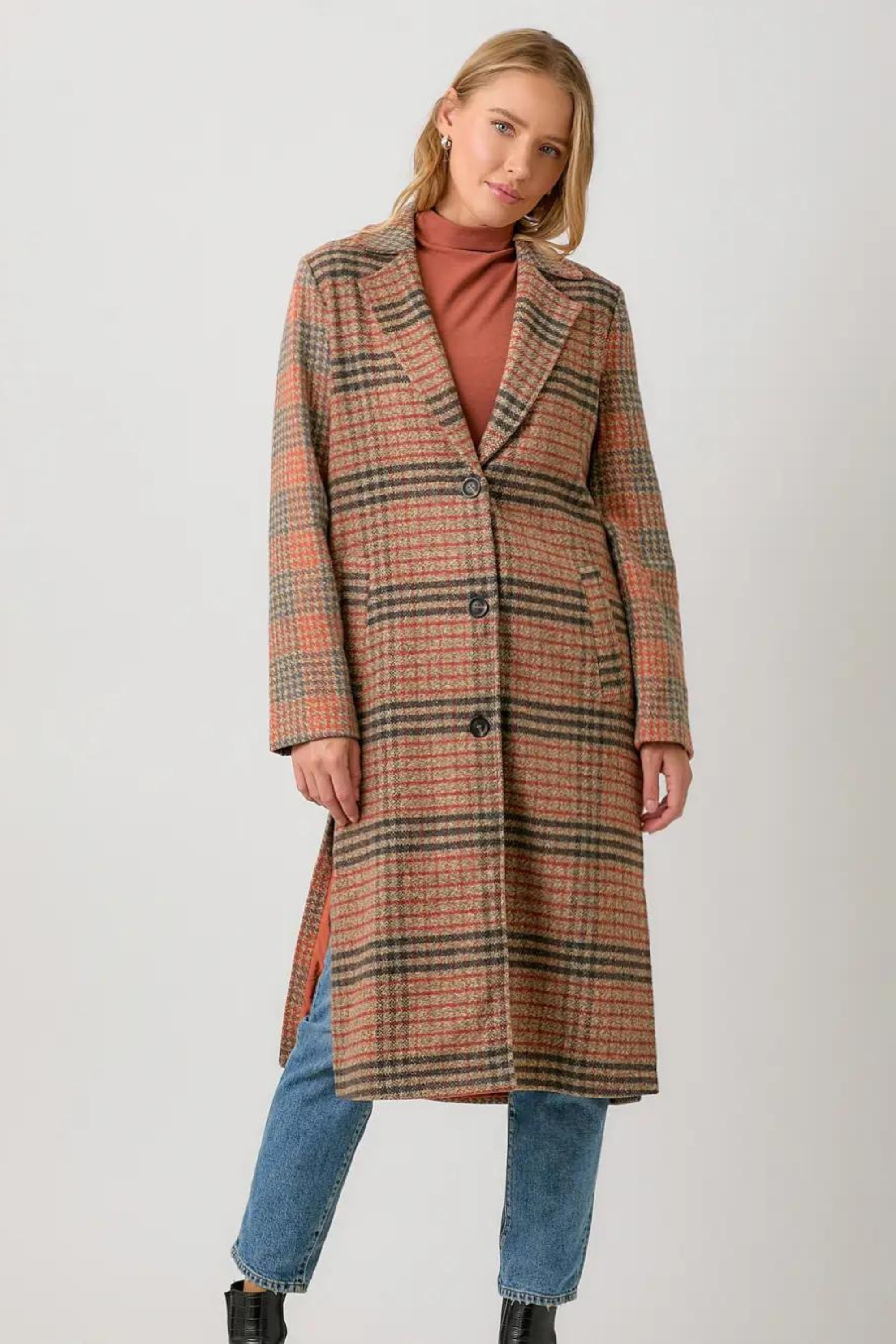 Spiced Amber Peacoat-Coats-Vixen Collection, Day Spa and Women's Boutique Located in Seattle, Washington