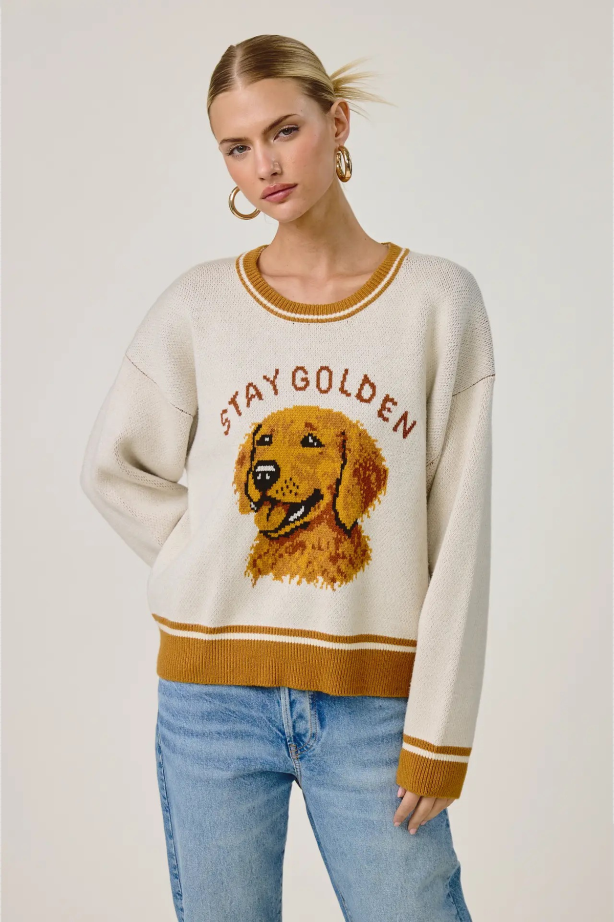 Stay Golden Sweater-Sweaters-Vixen Collection, Day Spa and Women's Boutique Located in Seattle, Washington