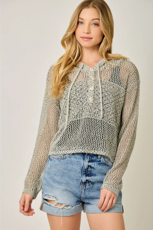 Sunwashed Crochet Jacket-Sweaters-Vixen Collection, Day Spa and Women's Boutique Located in Seattle, Washington