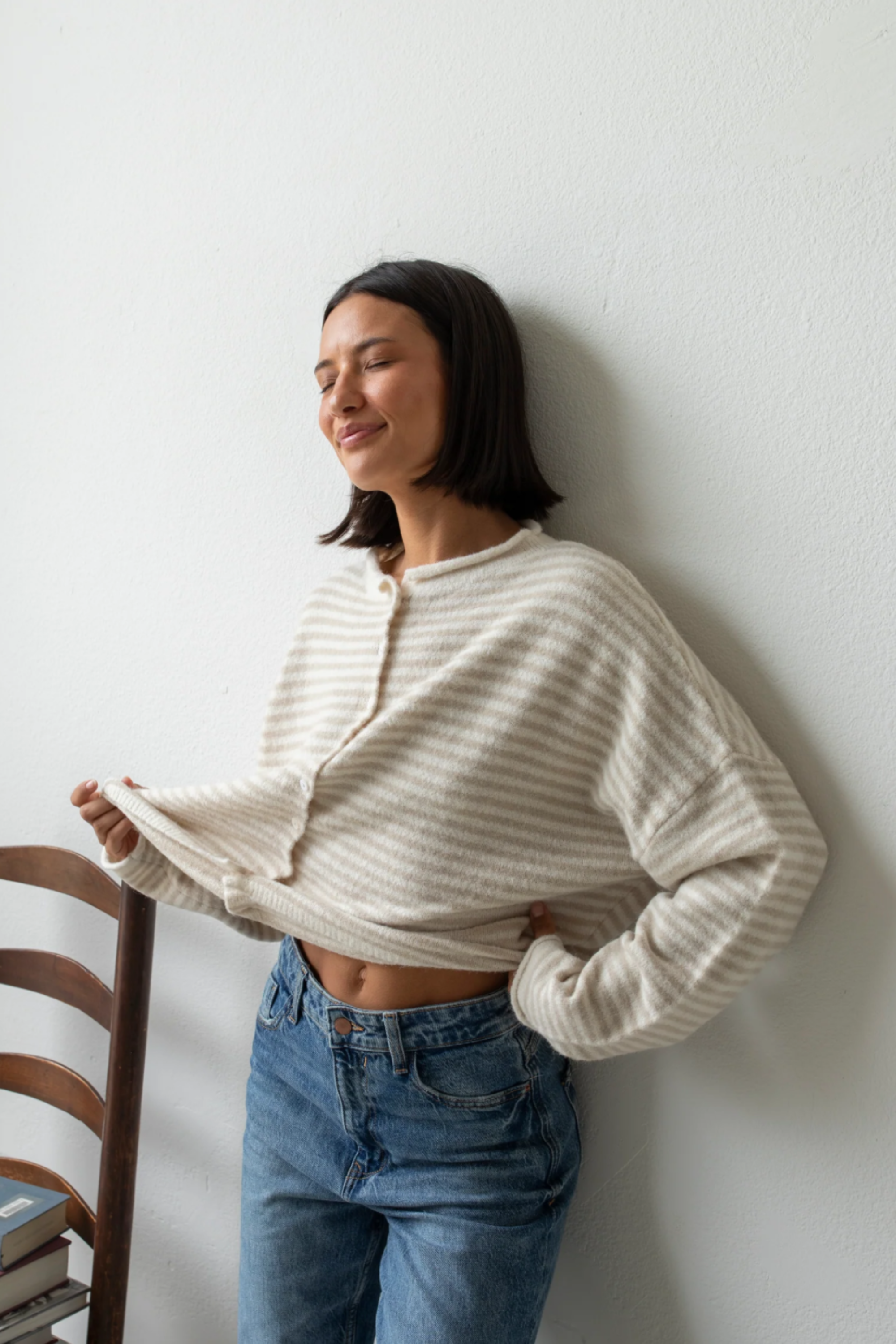 THE Striped Cardigan-Sweaters-Vixen Collection, Day Spa and Women's Boutique Located in Seattle, Washington