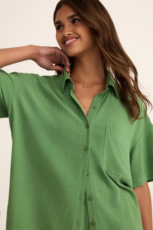 Tinsley Button Up Shirt-Short Sleeves-Vixen Collection, Day Spa and Women's Boutique Located in Seattle, Washington