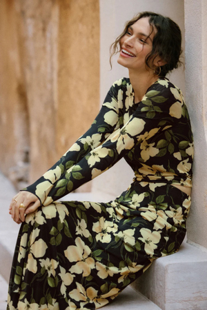 Taysha Ren Floral Mesh Top-Long Sleeves-Vixen Collection, Day Spa and Women's Boutique Located in Seattle, Washington