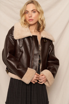 Teddy Leather Sherpa Jacket
