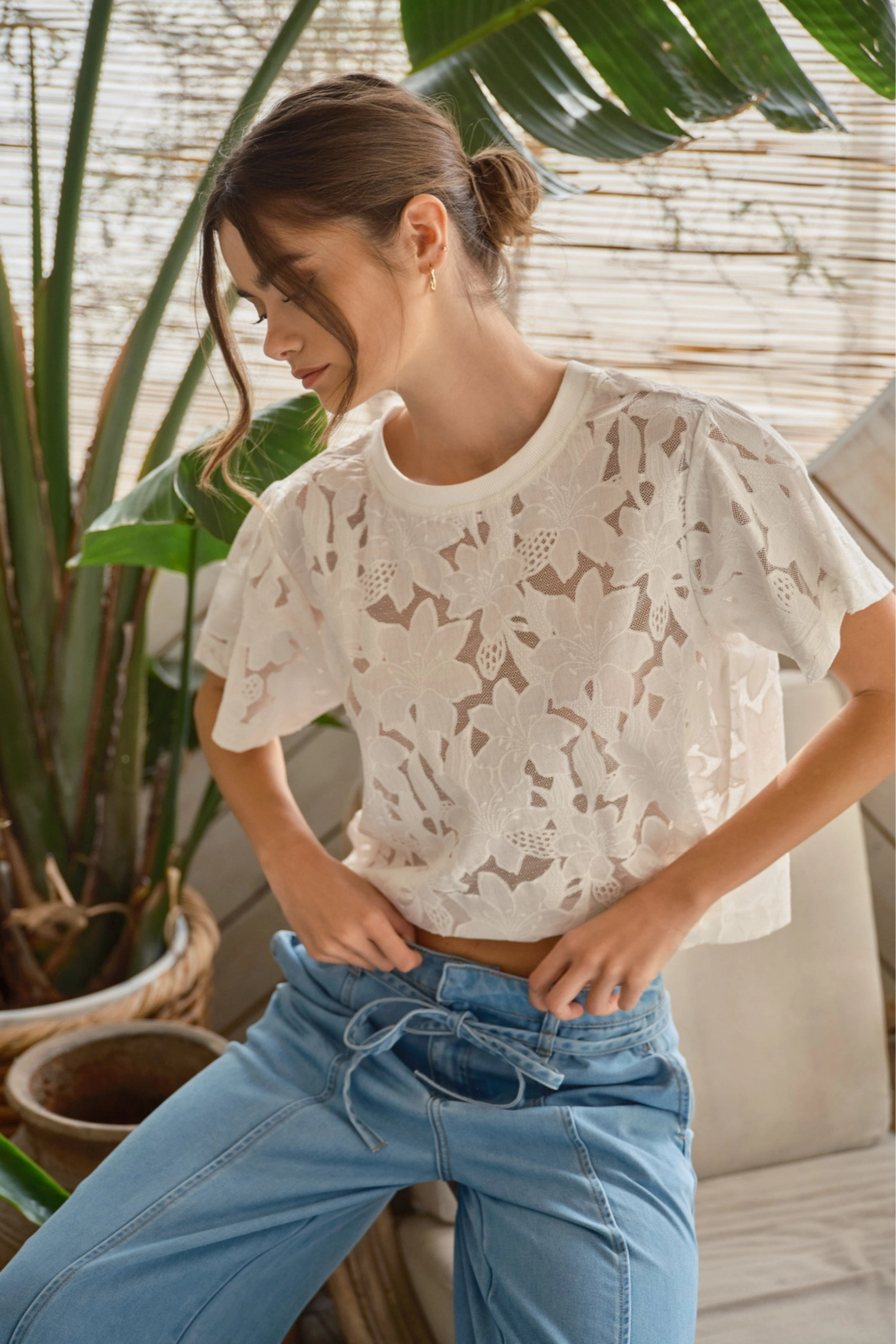 The Bloom Lace Tee-Tops-Vixen Collection, Day Spa and Women's Boutique Located in Seattle, Washington