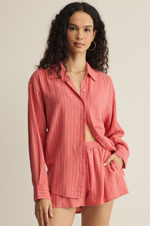 The Perfect Striped Button Up-Tops-Vixen Collection, Day Spa and Women's Boutique Located in Seattle, Washington