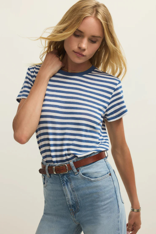 Tourist Striped Tee-Short Sleeves-Vixen Collection, Day Spa and Women's Boutique Located in Seattle, Washington