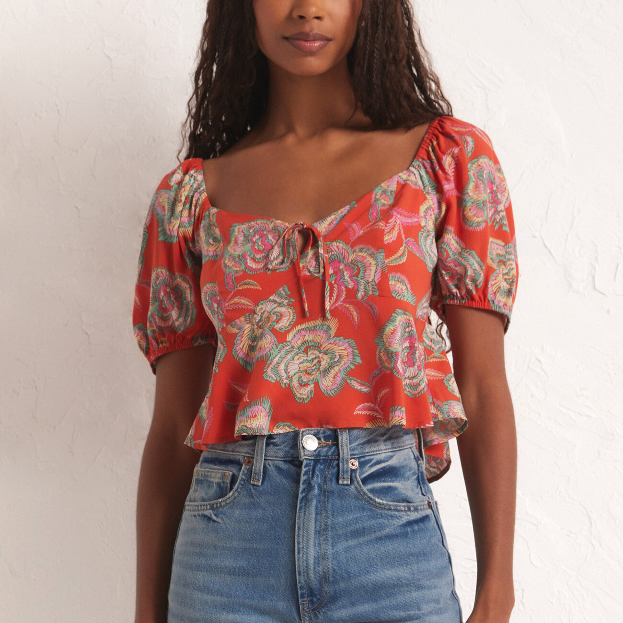 Renelle Tango Floral Top-Short Sleeves-Vixen Collection, Day Spa and Women's Boutique Located in Seattle, Washington