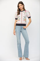 Porcelain Petals Sweater-Tops-Vixen Collection, Day Spa and Women's Boutique Located in Seattle, Washington