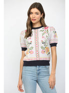 Porcelain Petals Sweater-Tops-Vixen Collection, Day Spa and Women's Boutique Located in Seattle, Washington