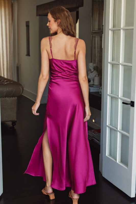 Pretty Poison Satin Maxi Dress-Dresses-Vixen Collection, Day Spa and Women's Boutique Located in Seattle, Washington