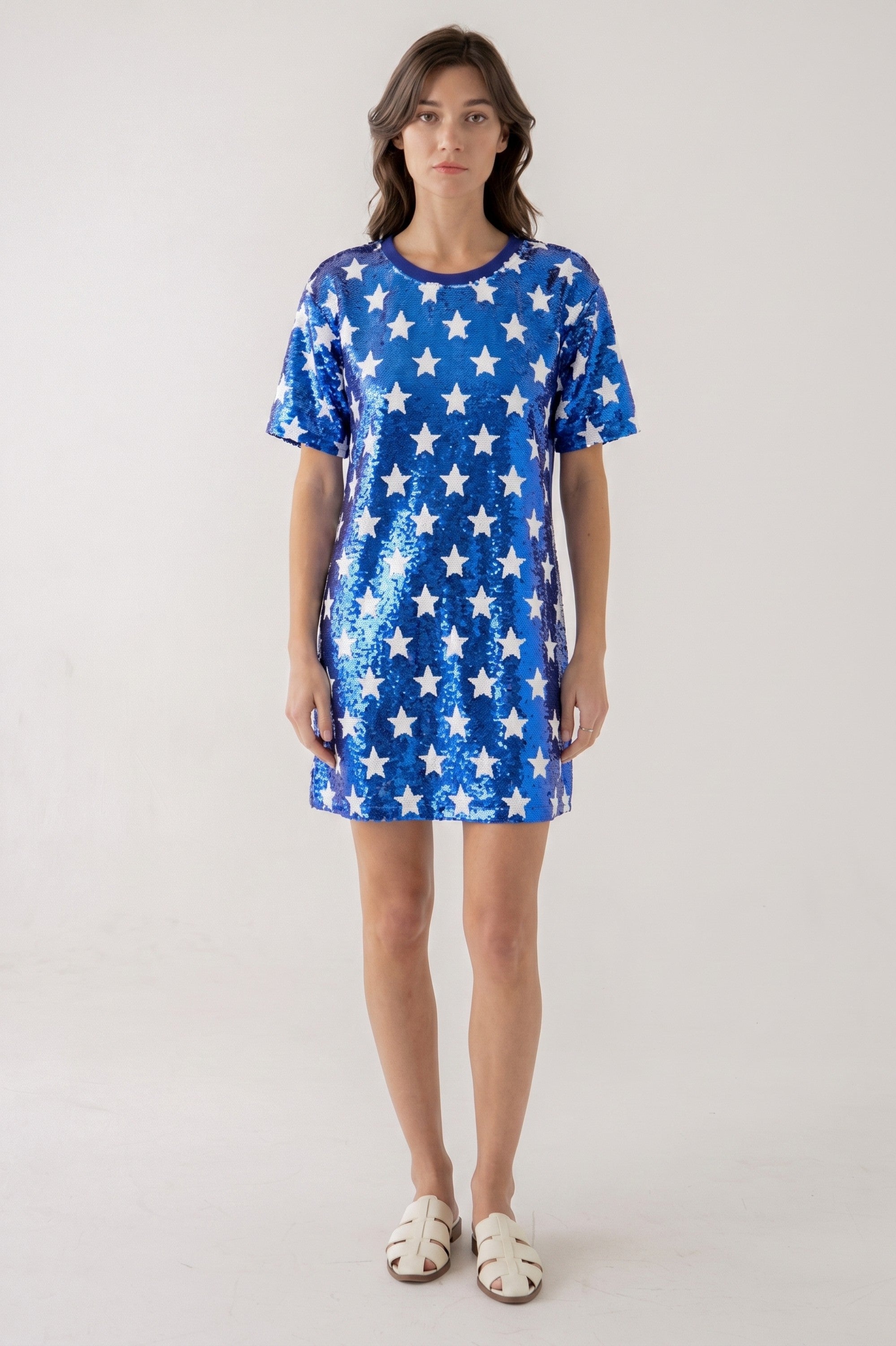 Oversized Sequined T-shirt Dress-One Pieces-Vixen Collection, Day Spa and Women's Boutique Located in Seattle, Washington