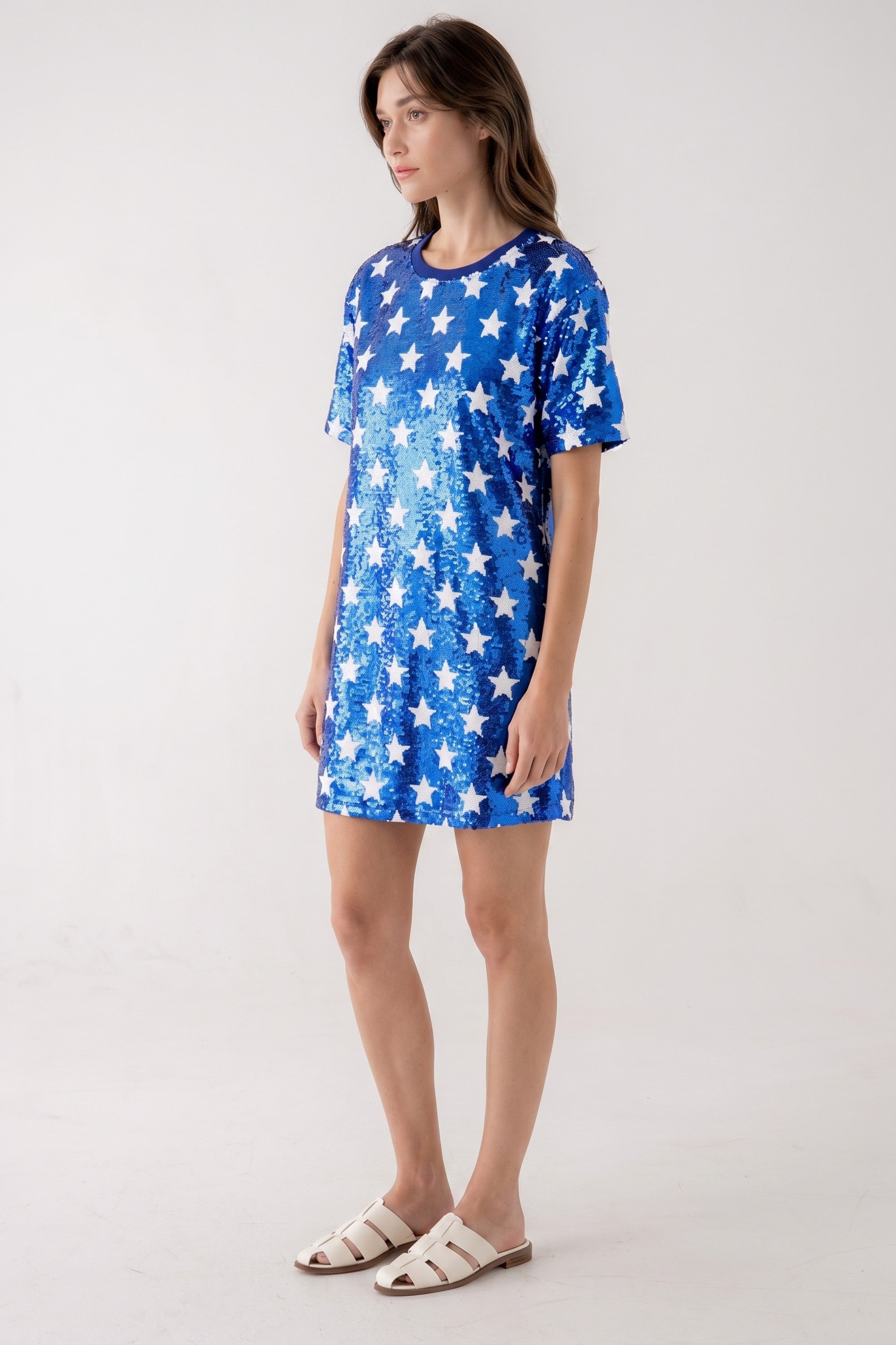 Oversized Sequined T-shirt Dress-One Pieces-Vixen Collection, Day Spa and Women's Boutique Located in Seattle, Washington