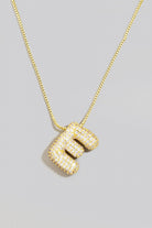 Pave Bubble Initial Pendant Necklace-Necklaces-Vixen Collection, Day Spa and Women's Boutique Located in Seattle, Washington
