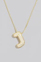 Pave Bubble Initial Pendant Necklace-Necklaces-Vixen Collection, Day Spa and Women's Boutique Located in Seattle, Washington