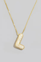 Pave Bubble Initial Pendant Necklace-Necklaces-Vixen Collection, Day Spa and Women's Boutique Located in Seattle, Washington